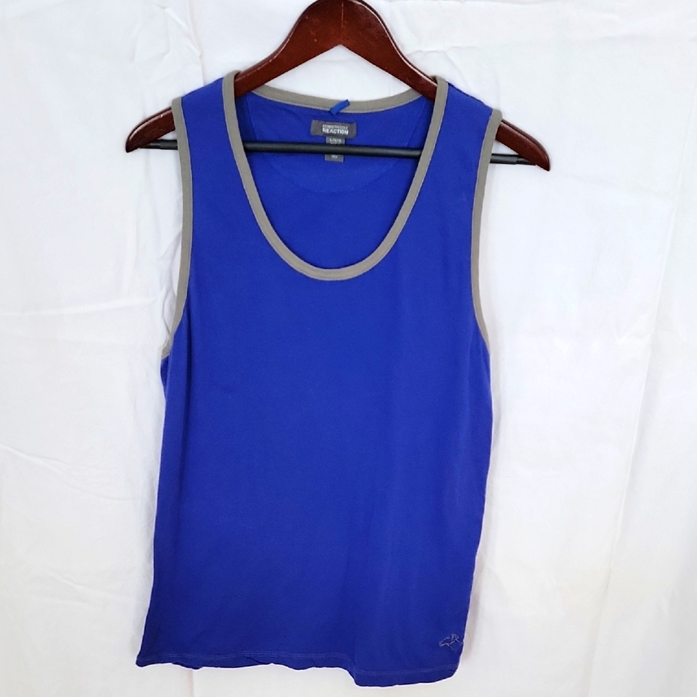 Blue Tank Top with Gray Trim